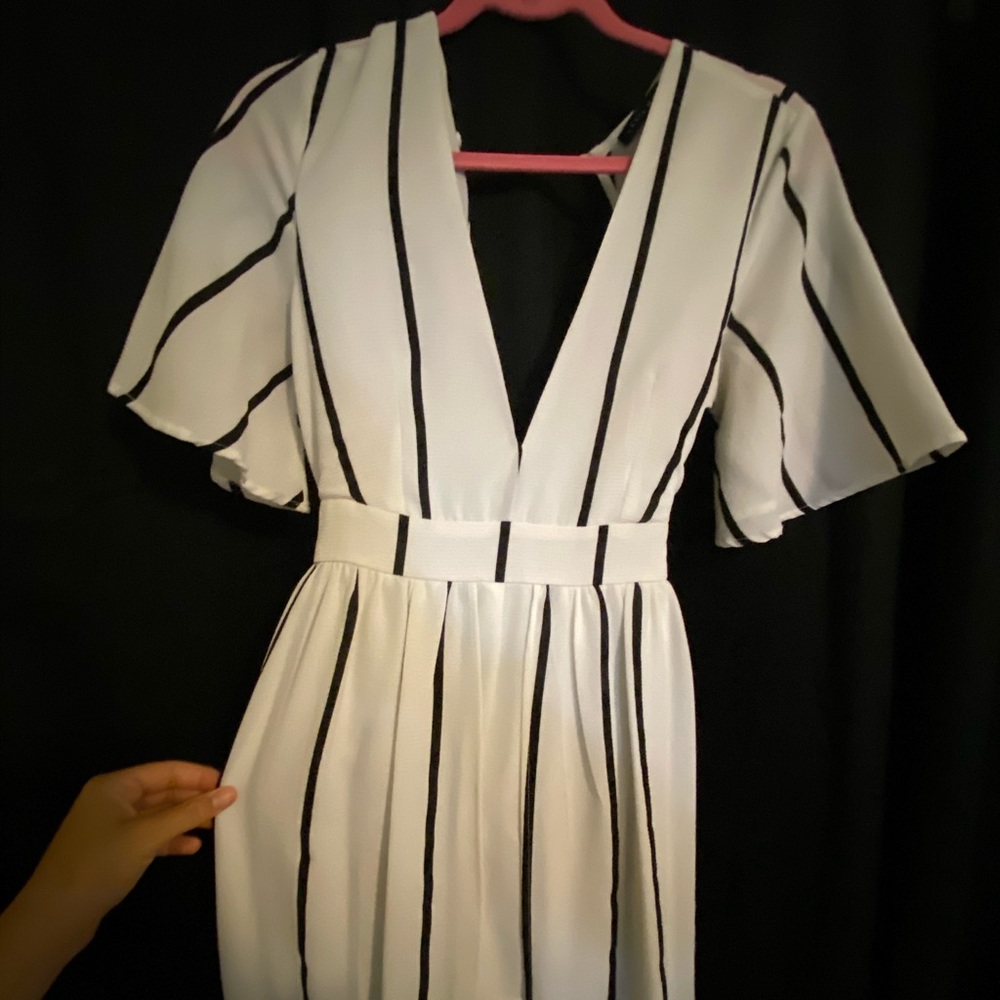 Black/White Dressy long skirt Romper!